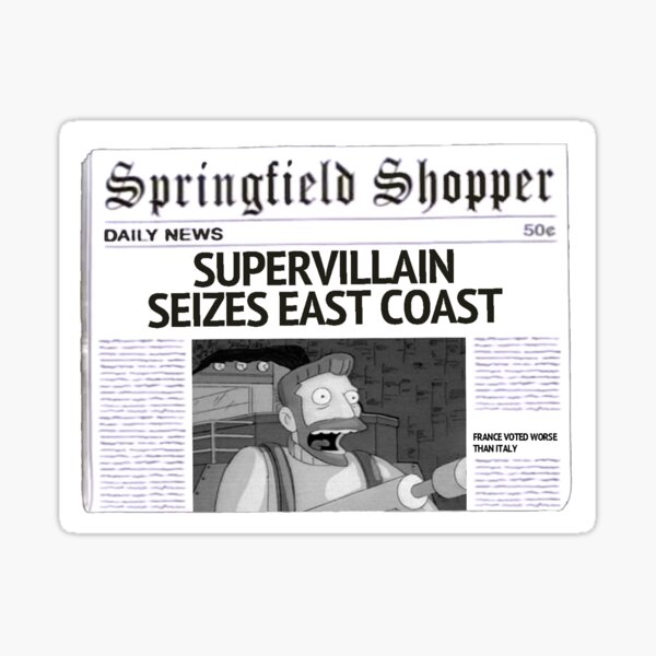 Hank Scorpio Newspaper Article Sticker