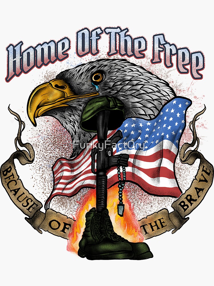 land of the free because of the brave decal