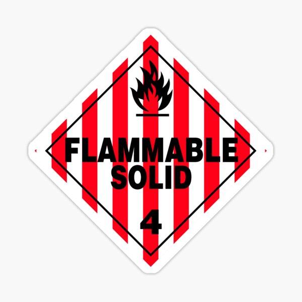 Flammable Solid Black Sticker