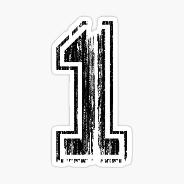 "Bold Distressed Sports Number 1" Sticker for Sale by adamcampen
