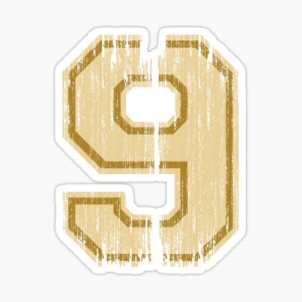 "Vintage Distressed Sports Number 9" Sticker by adamcampen Redbubble