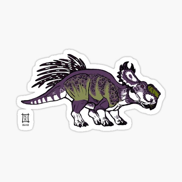 Purple and Green Pachyrhinosaurus Sticker