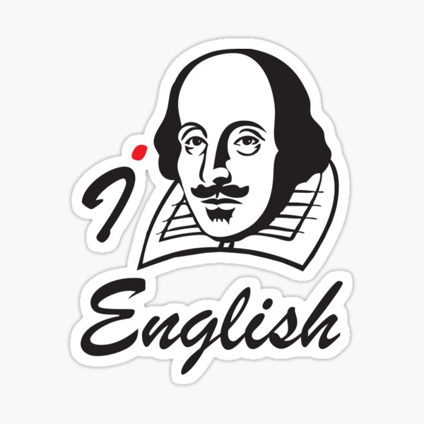 "I LOVE ENGLISH T-shirt" Sticker by ethnographics | Redbubble