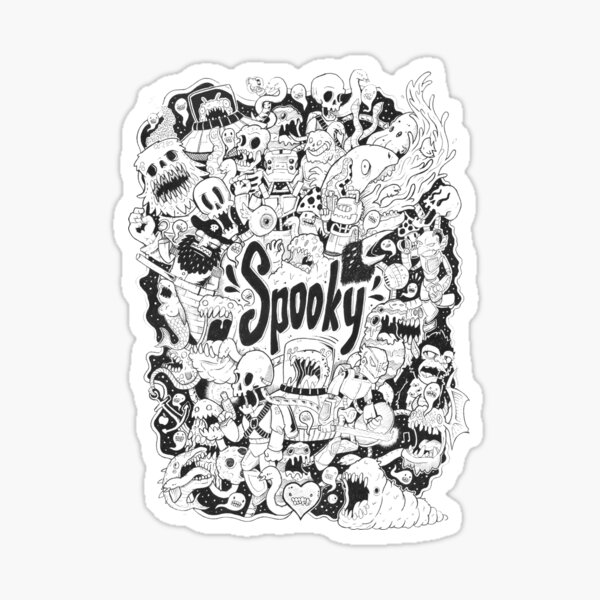 Spooky Doodleart Sticker