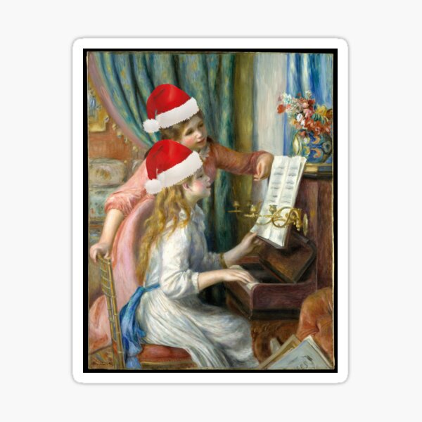 Two Young Girls at the Piano Auguste Renoir Sticker