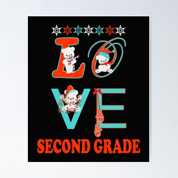 Artikelvorschau, Weihnachtslehrer Student Second Grade Holiday Gift Liebesbären entworfen und verkauft von Sapphire Star.