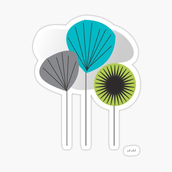 Mid Century Inspired Seed Pods Sticker
