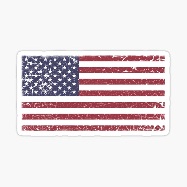 Vintage Look Stars and Stripes American Flag Sticker