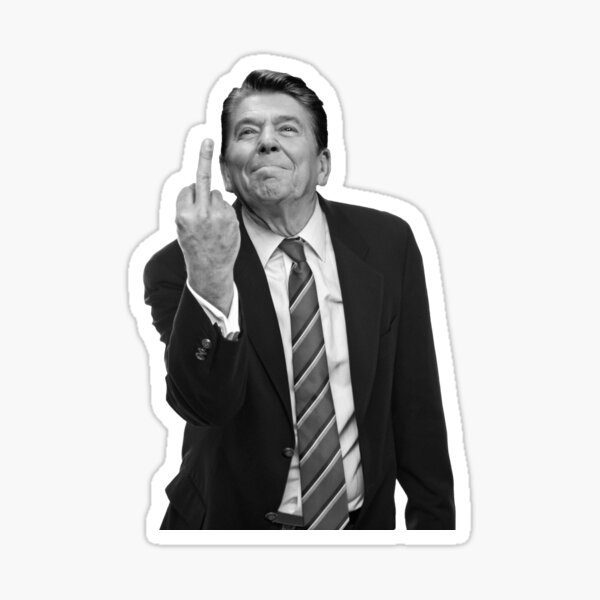 Ronald Reagan Middle Finger Sticker