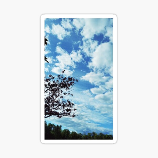 Blue Skies and Clouds in Boothbay Sticker