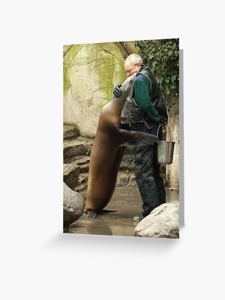 Thumbnail 1 of 2, Greeting Card, Standing hug designed and sold by steppeland.