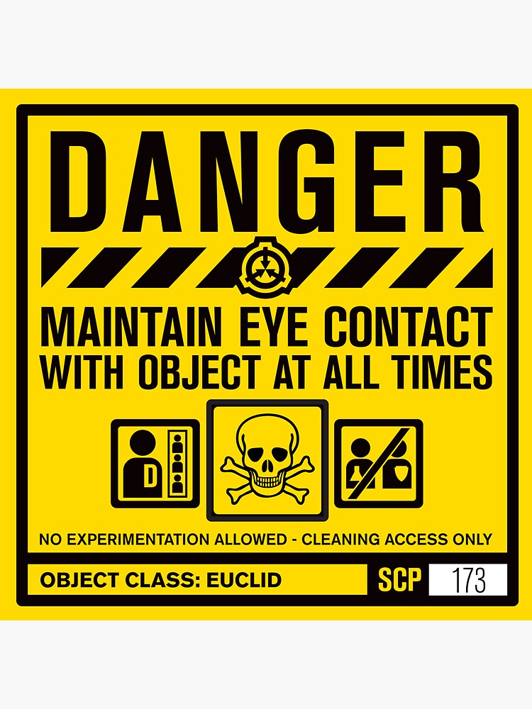 SCP Warning Euclid Class Hazard - Scp - Sticker