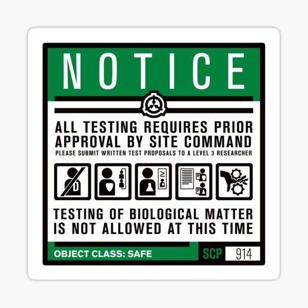 SCP Foundation Warning Attention Sticker for Sale by Yu-u-Ta