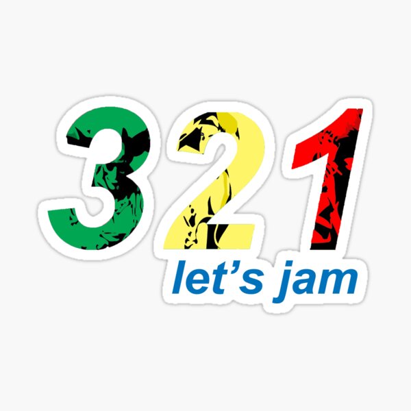 321...let's jam Sticker