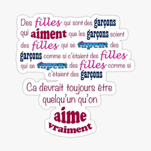 Blur - Girls and Boys (En Français!) Sticker