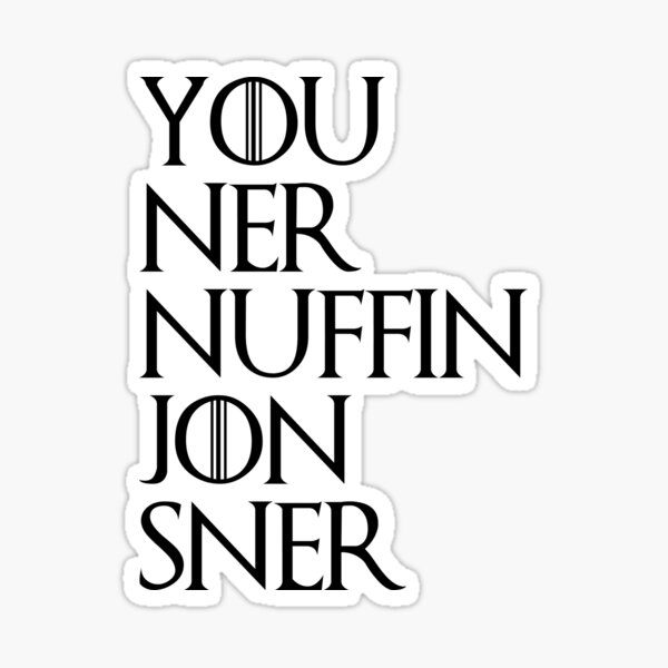 jon sner ners nuffin Pegatina