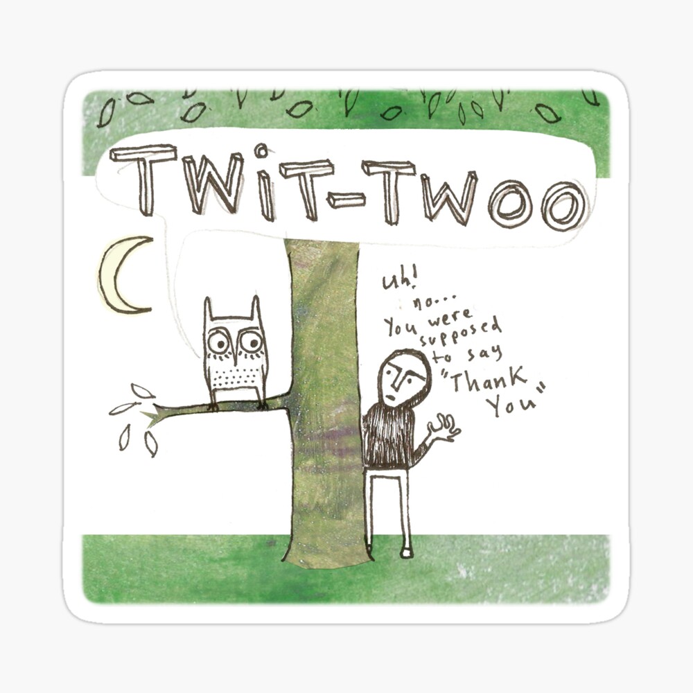 Bruce　Redbubble　twit-twoo　Sticker　thank　by　Sale　(i　for　you)