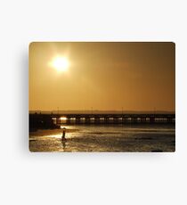 sunset over ryde pier Canvas Print