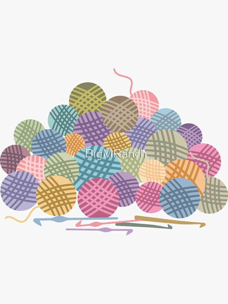 Yarn ball. Skein of yarn for knitting illustration, balls of Knitting wool  sticker. 26721063 PNG