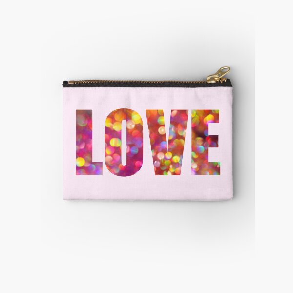 Item preview, LOVE text with Orange Pink Bokeh Background designed and sold by MyArt23.