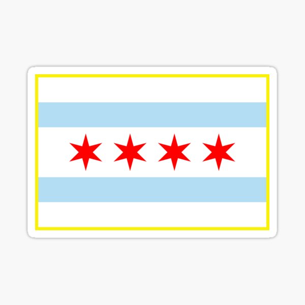 Chicago Illinois Flag Wall Decal Large Vinyl Sticker 25" x 17" 