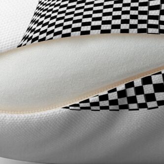 Alternate view of Box painted in a checkerboard Throw Pillow
