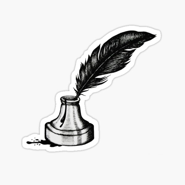 Ink and Quill  Sticker by WritersSpot, Redbubble