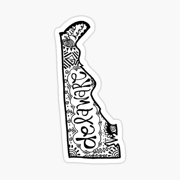 Item preview, Hipster Delaware State Outline Zentangle designed and sold by alexavec.