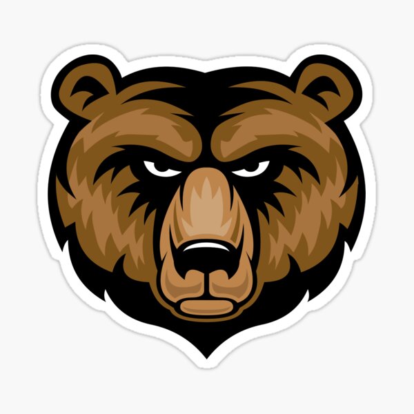 Bear Mascot Head Sticker