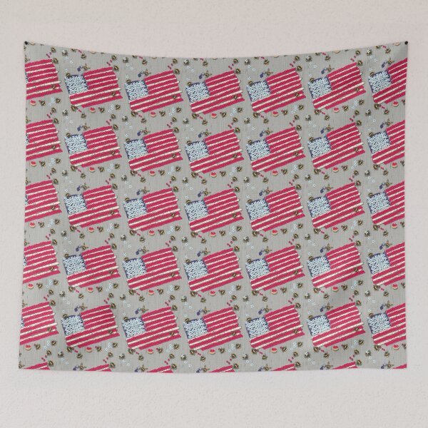 Item preview, American Flag 4th July Patriotic Bees//Grey//Kim Marshall designed and sold by KimMarshall.