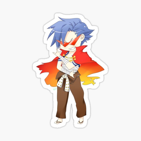 "Gurren Lagann - Kamina" Sticker by Kyuupeach | Redbubble