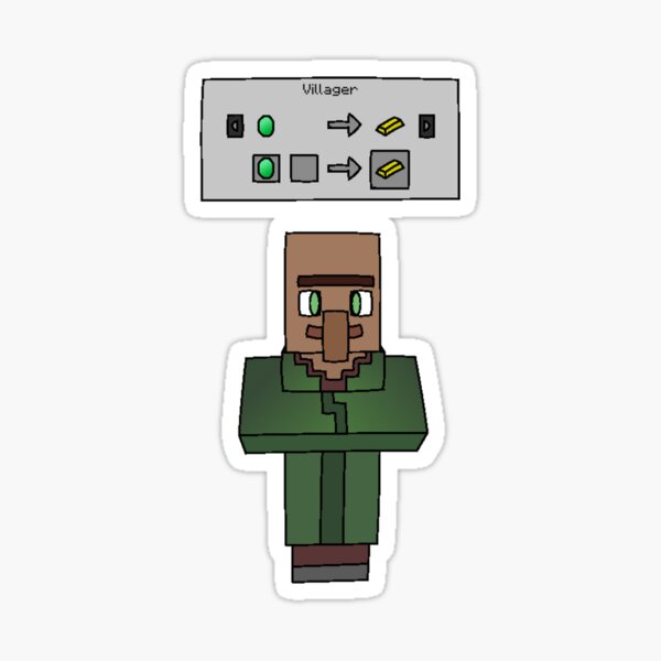 Minecraft Iron Golem and lil villager Sticker for Sale by TytoninaeArt