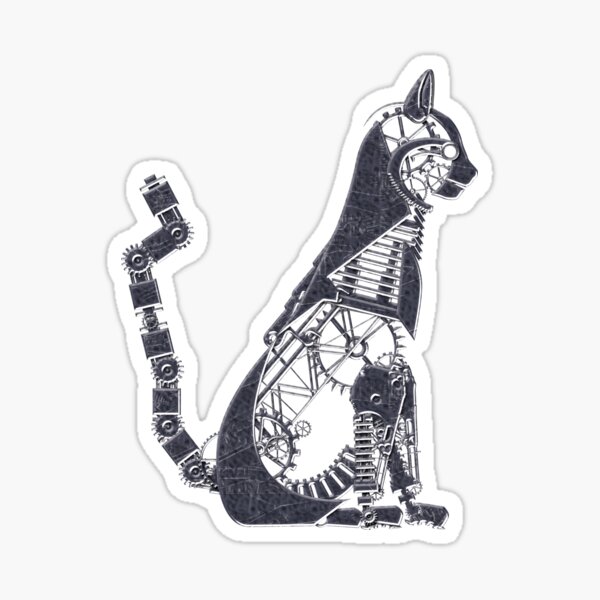 Item preview, Silver Steampunk Cat designed and sold by Angelaook.