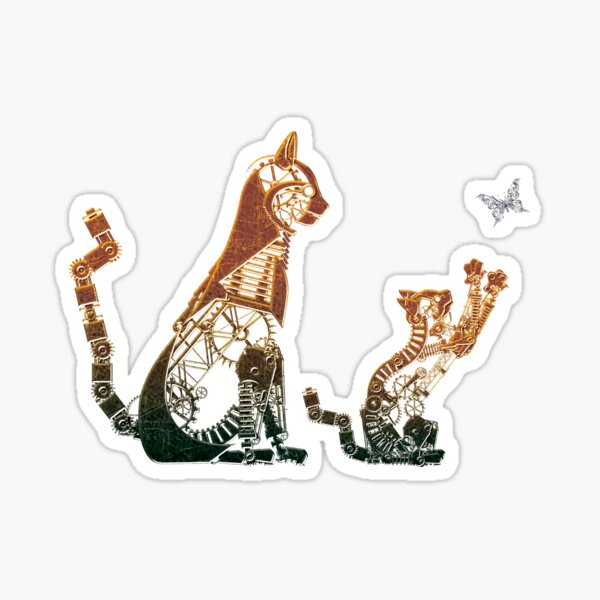 Item preview, Steampunk bronze cat and kitten designed and sold by Angelaook.