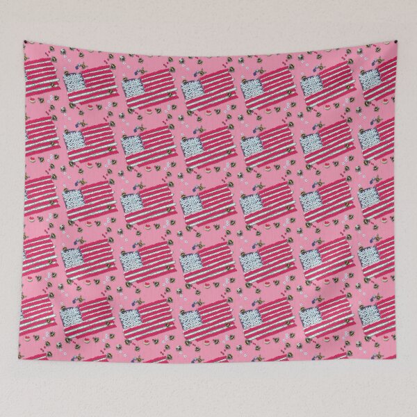 Item preview, Copy of Copy of American Flag 4th July Patriotic Bees//Coral Pink//Kim Marshall designed and sold by KimMarshall.