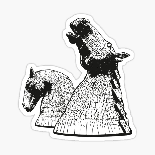 The Kelpies (Black and White) Sticker