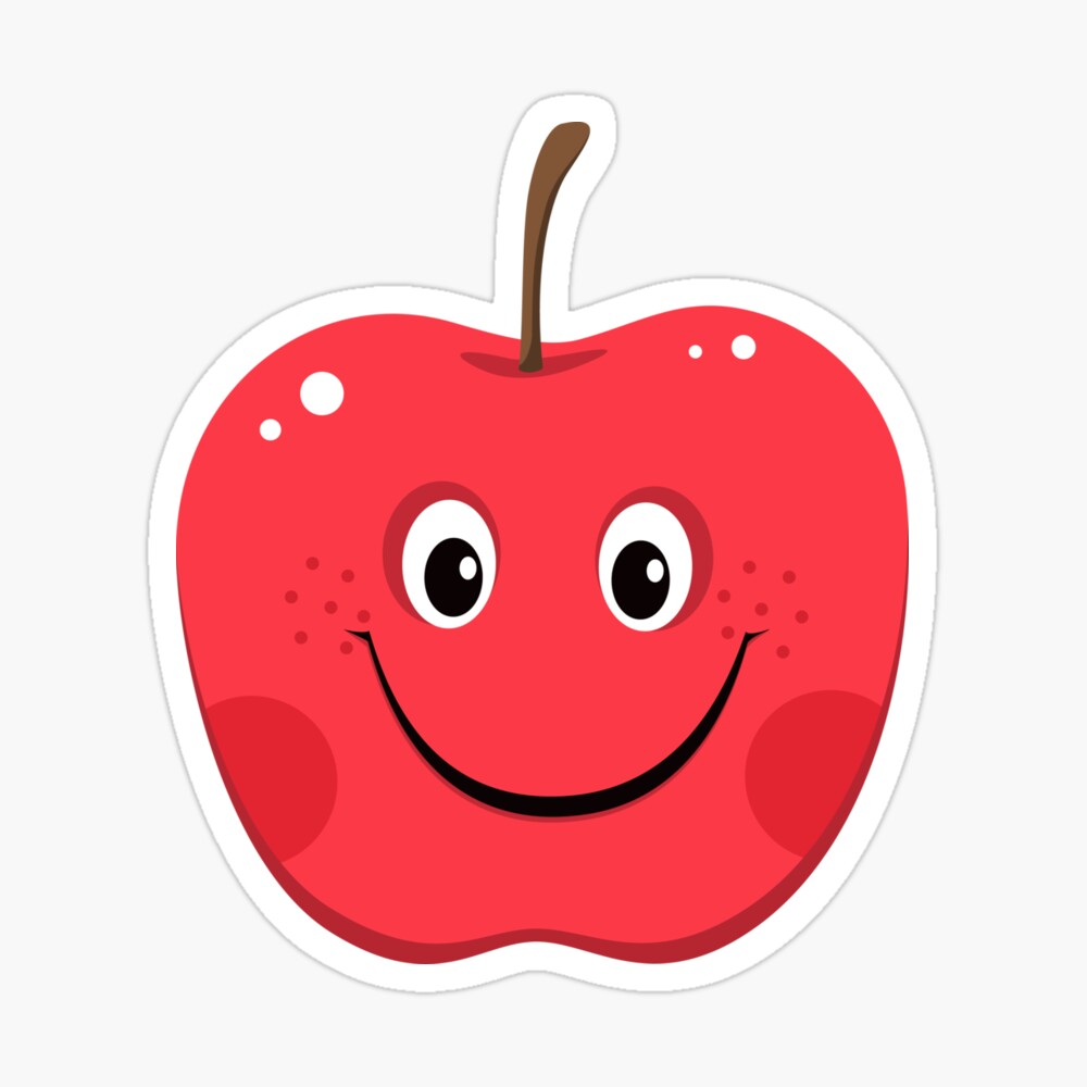 Cartoon red apple clipart image and jpg