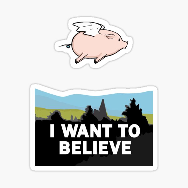 Item preview, The X-Files: I Want to Believe Poster Flying Pig Spoof designed and sold by Creative Spectator.