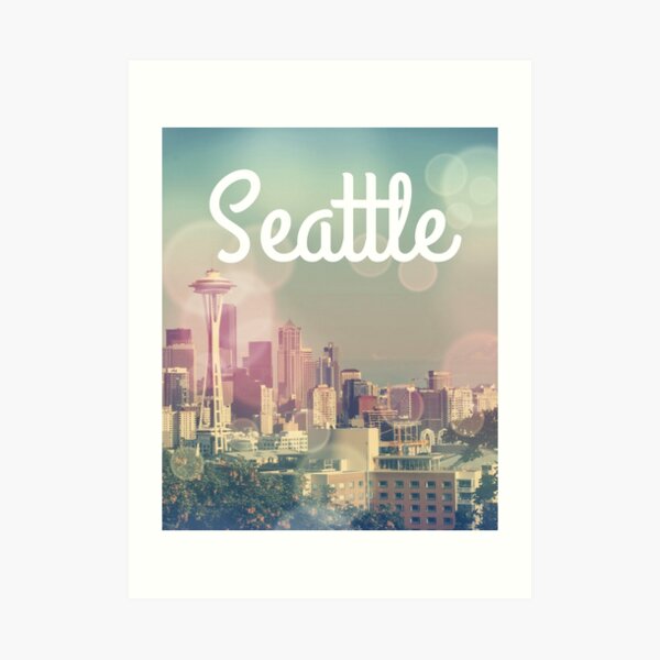 Dreamy Seattle Skyline and Space Needle Art Print