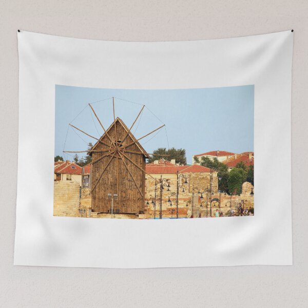Item preview, wooden windmill landmark old town Nessebar Bulgaria designed and sold by goceris.