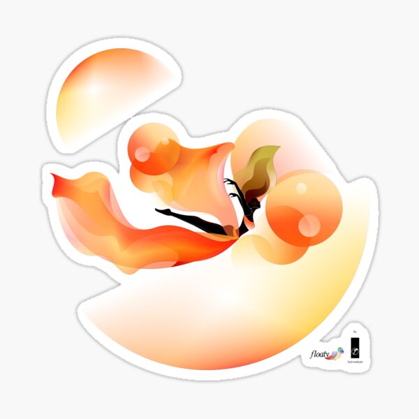 Floaty illustrate orange wings Sticker