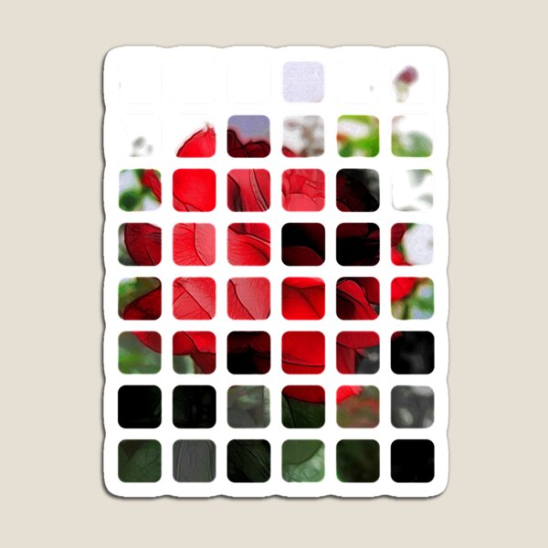 Red Rose Edges Art Rectangles 1 Magnet