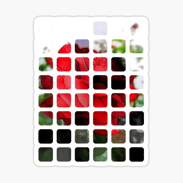 Red Rose Edges Art Rectangles 1 Sticker