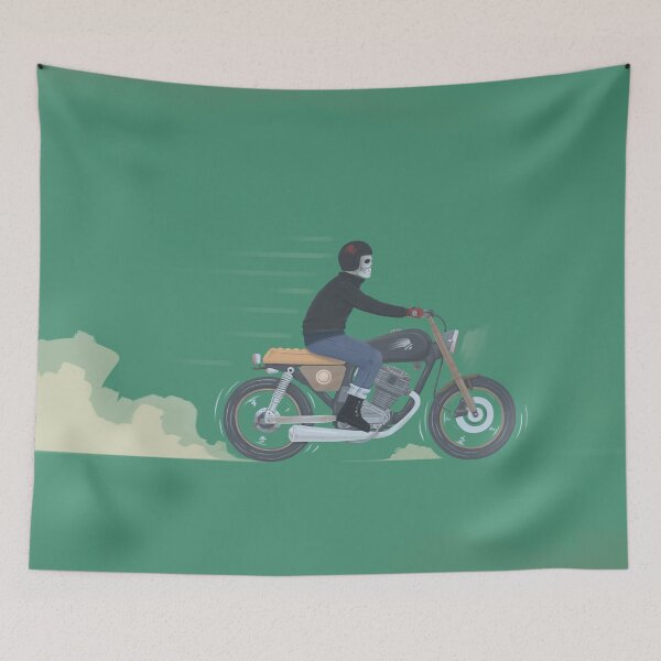 Item preview, skull riding motorcycle designed and sold by alvariski.