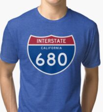 Interstate 680 CALIFORNIA | Voyage 680 route icon of the California State | Interstate Highway I 680 Tri-blend T-Shirt