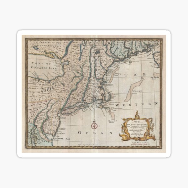 Item preview, Vintage Map of The New England Coast (1747) designed and sold by BravuraMedia.