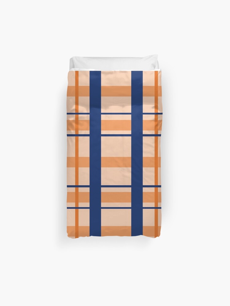 Navy Blue And Salmon Plaid Duvet Cover By Arizonagirl Redbubble