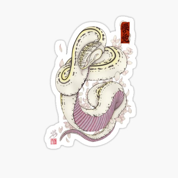 SAKURA and snake Sticker