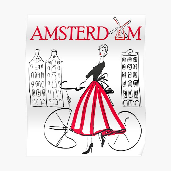 Amsterdam T-Shirts - Amsterdam accessories - Amsterdam gift - Women and Men Accessories Amsterdam - Amsterdam print Poster