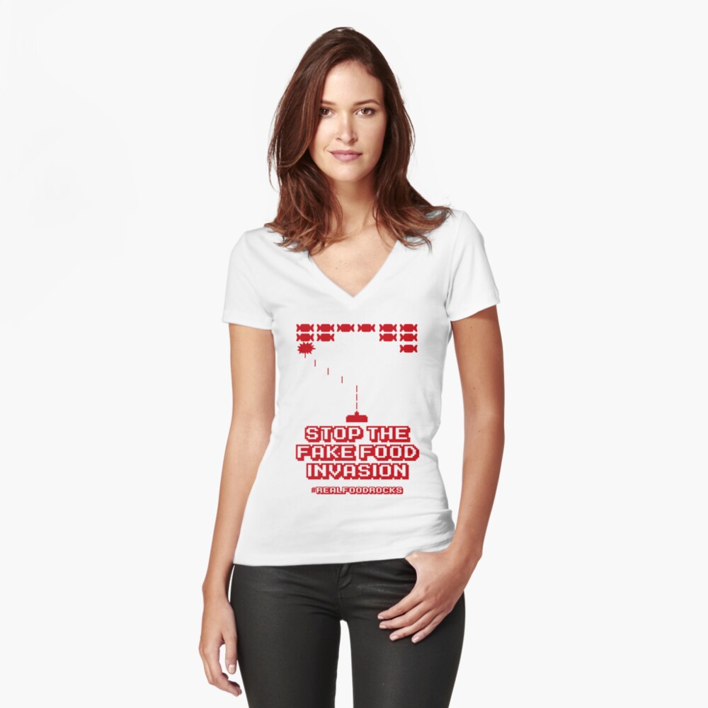 Item preview, Fitted V-Neck T-Shirt designed and sold by phcukorg.